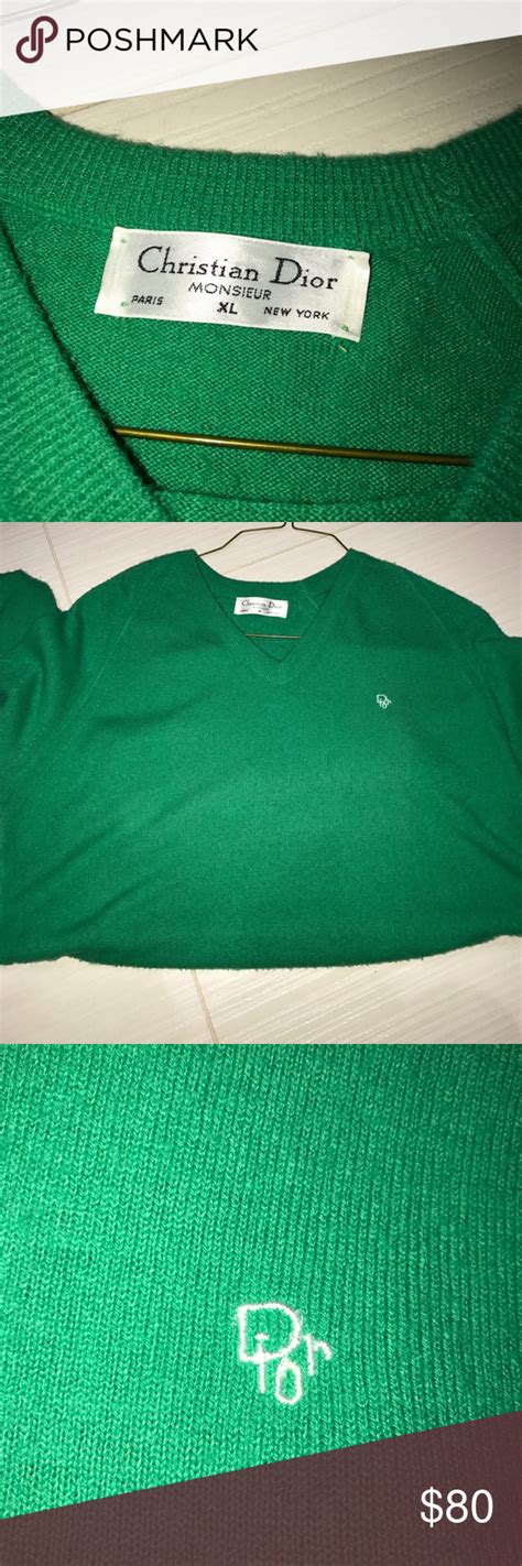 dior green sweater|vintage Dior sweater.